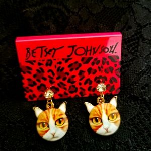 Betsey Johnson Cat Earrings